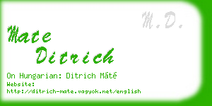 mate ditrich business card
