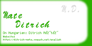 mate ditrich business card
